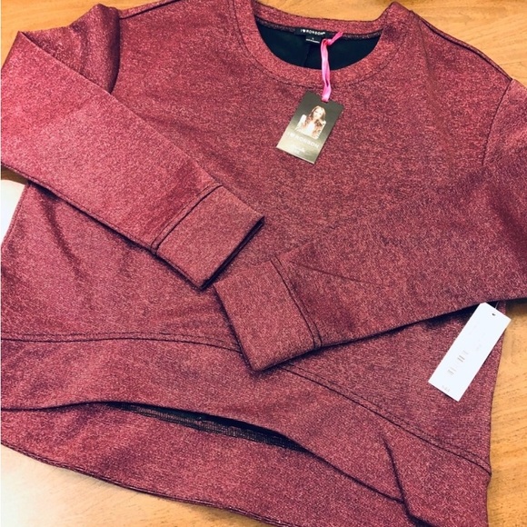NWT I Heart Ronson Sparkle High Low Cropped Sweatshirt - Picture 1 of 8